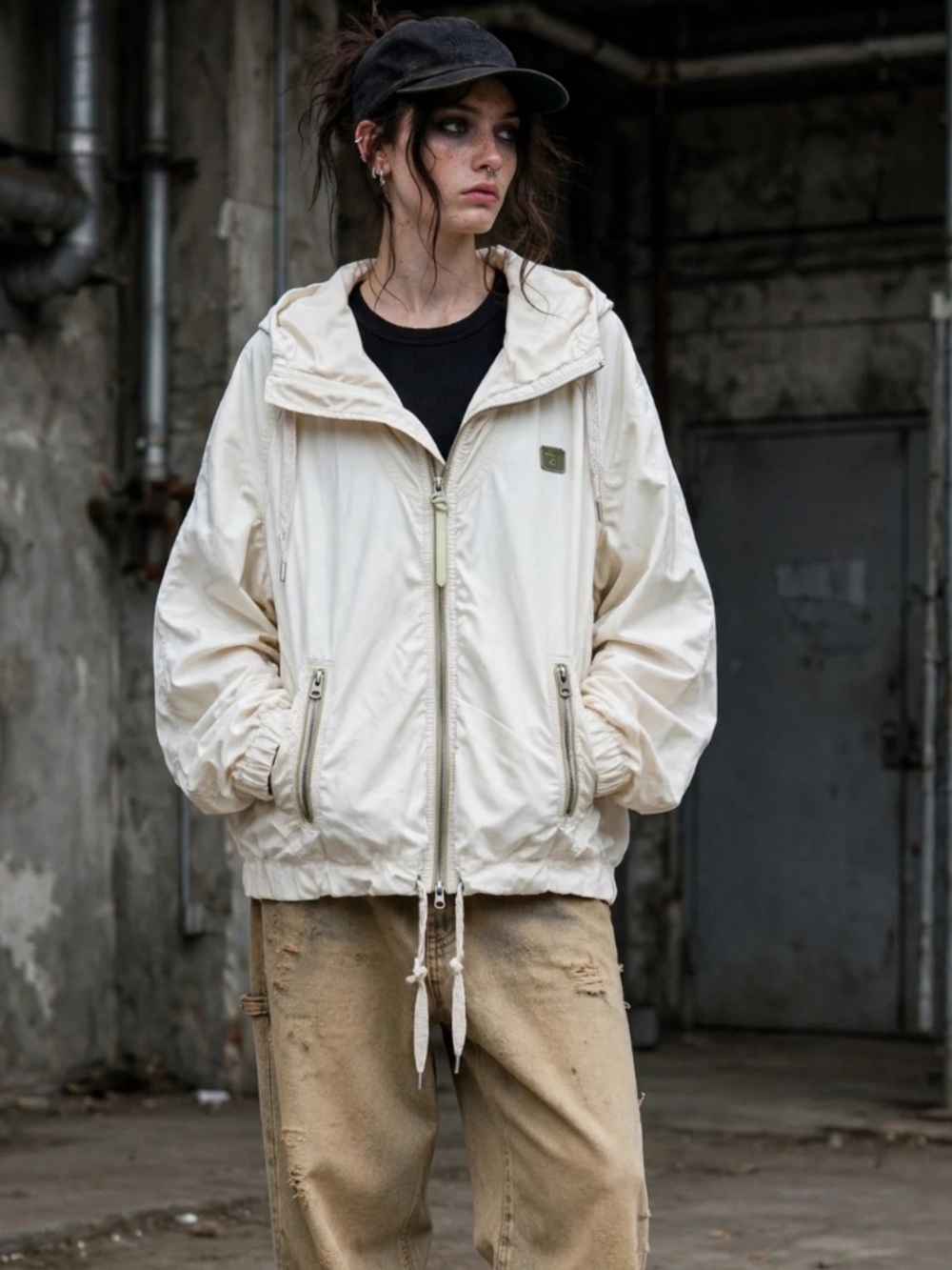 Diesel cotton lined hooded jacket